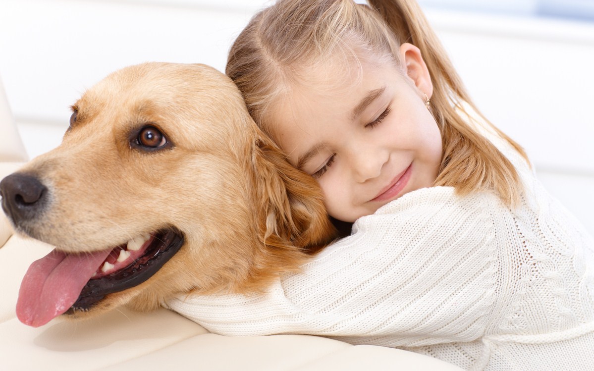 Dog with a kid